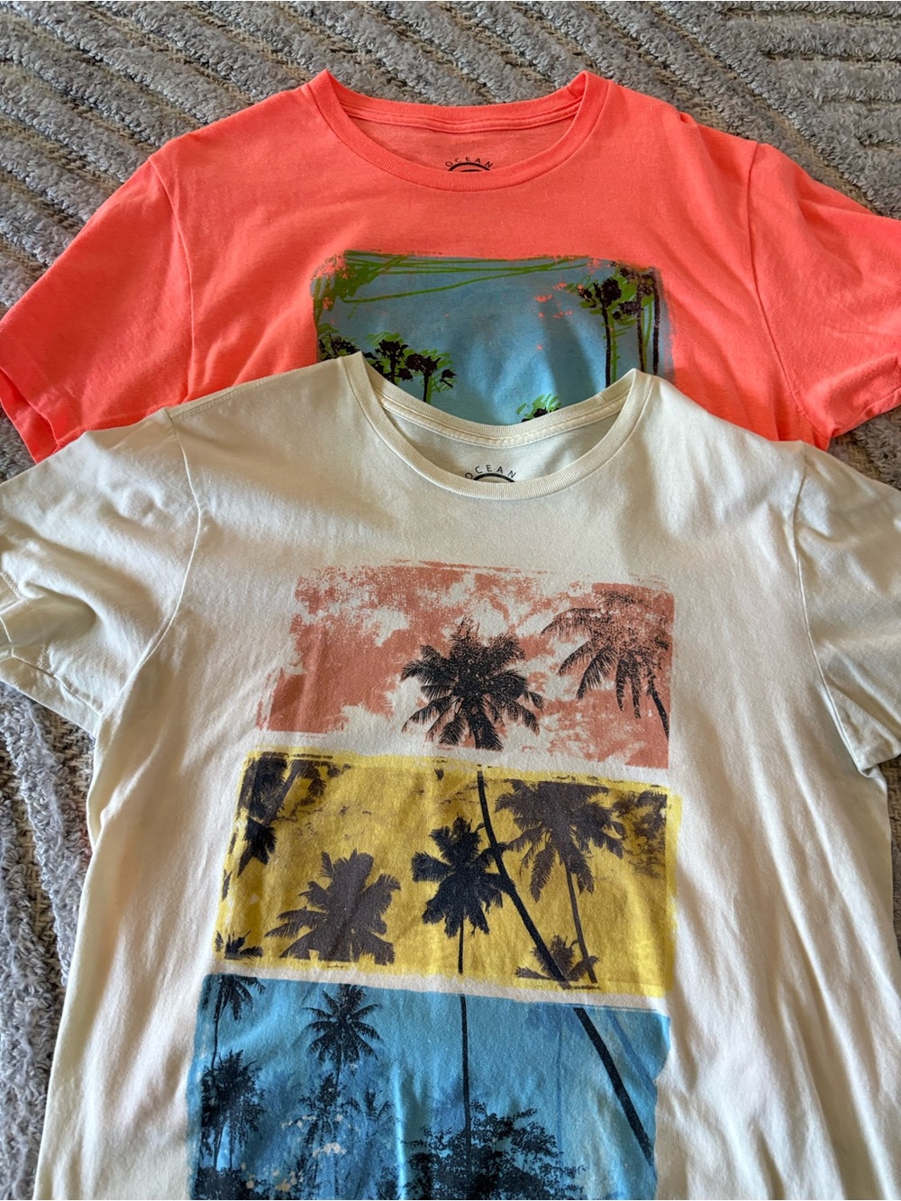 Ocean Current Neon Coral Logo Tee
